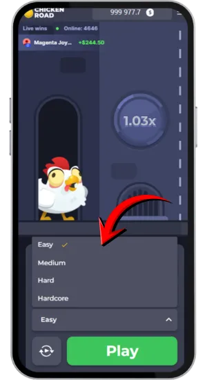 Moeilijkheidsgraad kiezen