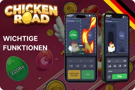 Wichtige Funktionen das Chicken Road